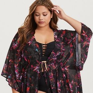 NWT Black Floral Maxi Kaftan